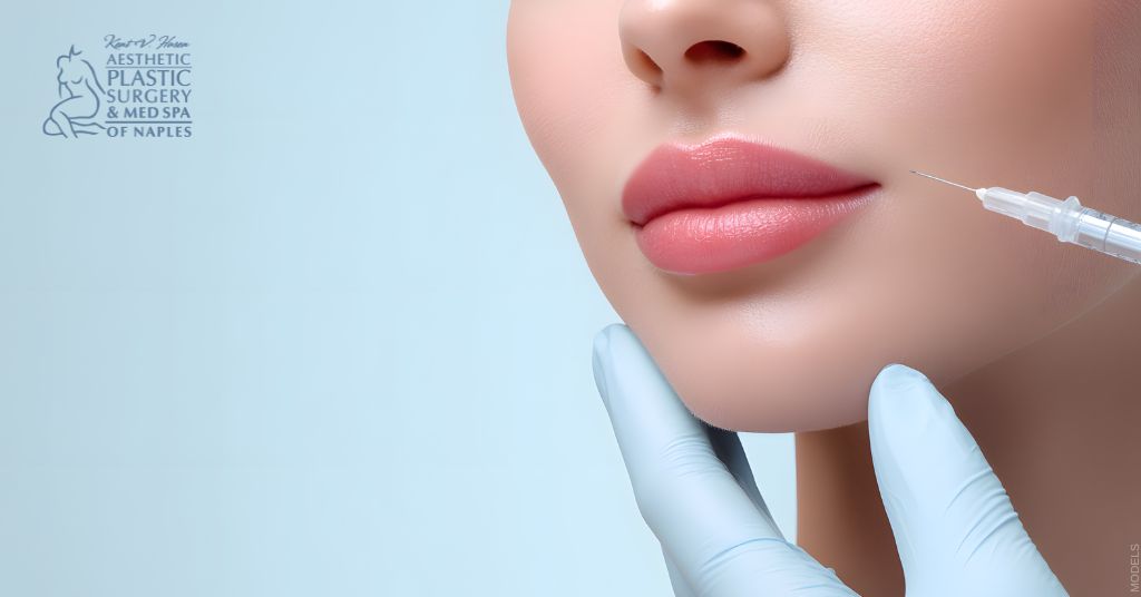 Woman receiving a dermal filler treatment (models)
